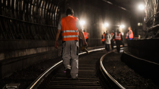 S-Bahn-Strecke Richtung Offenbach vor Freigabe