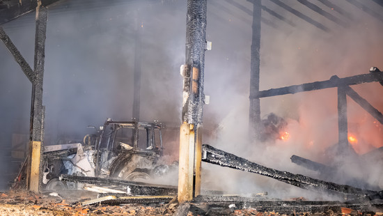 Großbrand in Michelstadt: Lagerhalle komplett ausgebrannt