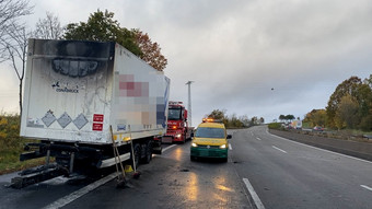 Nach Feuer auf Gefahrgut-Laster: A7-Sperrung aufgehoben