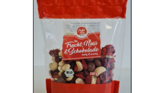 Salmonellen nachgewiesen: Rückruf eines Bio-Frucht-Nuss-Schoko-Mixes