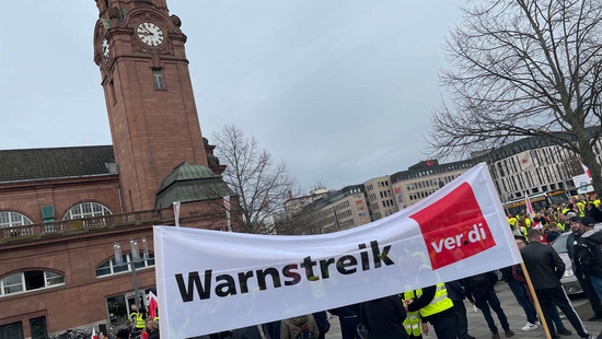 Großstreiktag in Hessen: Kliniken, ÖPNV und Verwaltungen dicht