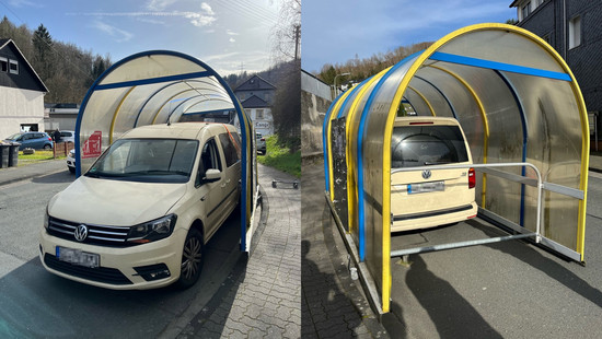 Fahrender Einkaufswagen-Unterstand: Hingucker in Siegen
