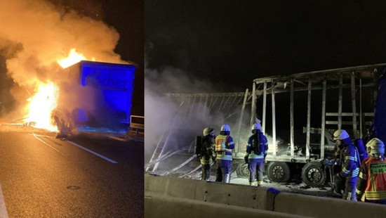 LKW-Brand auf A4 bei Bad Hersfeld: Spur bis nächste Woche gesperrt