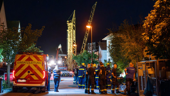 Entwarnung nach Wasserrohrbruch in Mainz - Baukran drohte umzukippen