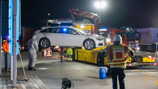 Raststätte Pfungstadt: Quecksilber tropft aus einem Auto