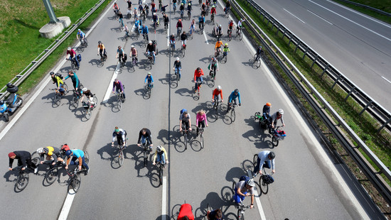 Fahrraddemo auf A5 am Sonntag genehmigt