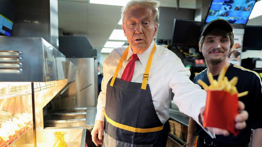 US-Wahlkampf: Donald Trump bedient bei McDonald's